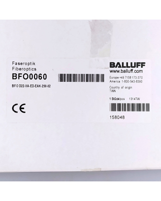 Balluff Faseroptik BFO0060 BFO D22-XA-ED-EAK-250-02 OVP