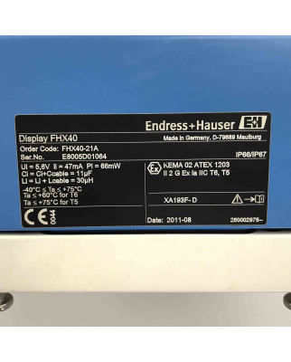 Endress+Hauser Display FHX40-21A GEB
