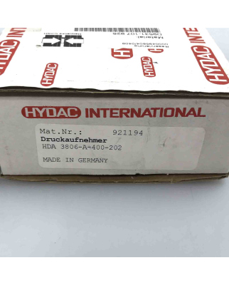 Hydac Druckmessumformer HDA 3806-A-400-202 921194 OVP