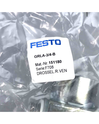 Festo Drossel-Rückschlagventil GRLA-3/4-B 151180 OVP