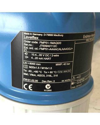 Endress+Hauser Geführtes Radar Levelflex FMP51-AAAACALAA4GGJ+Z1 OVP