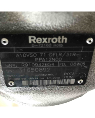 Rexroth Axialkolbenpumpe A10VSO 71 DFLR/31R-PPA12N00...