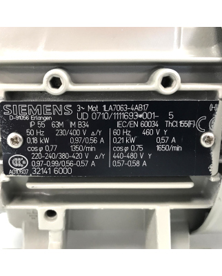 Siemens Niederspannungsmotor 1LA7063-4AB17 NOV