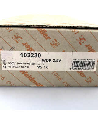 Weidmüller Durchgangsklemme WDK 2.5V 1022300000 (100Stk.) OVP