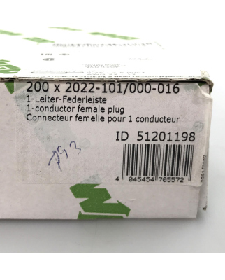 WAGO 1-Leiter-Federleiste 2022-101/000-016 (200Stk) OVP