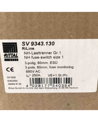 RITTAL NH-Lasttrenner Gr.01 SV9343.130 OVP