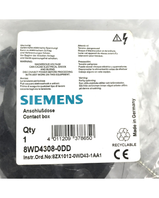 Siemens Anschlussdose 8WD4308-0DD (5Stk.) OVP