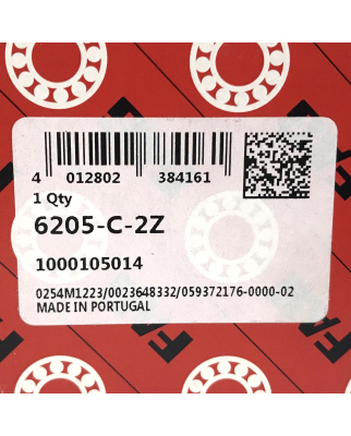 FAG Kugellager Rillenkugellager 6205-C-2Z (3Stk.) OVP