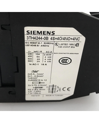 Siemens Hilfsschütz 3TH4244-0BB4 GEB