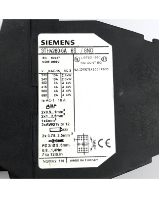Siemens Hilfsschütz 3TH4280-0AM0 GEB