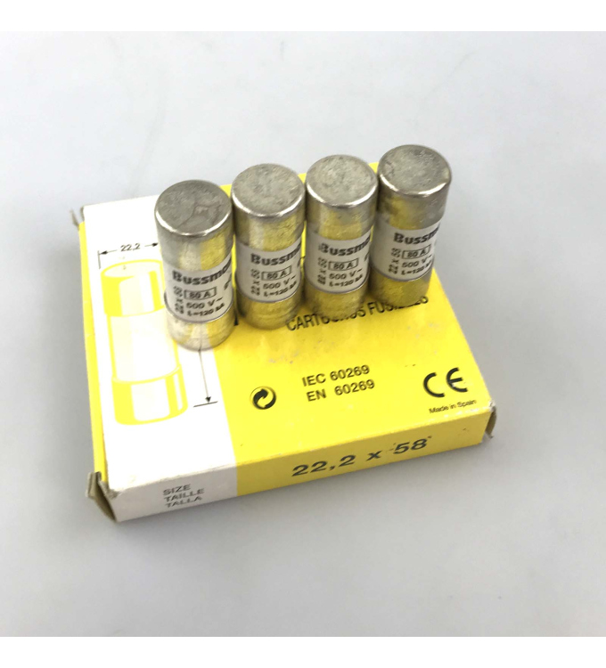 BUSSMANN Sicherung C22G80 gG 80A 500VAC (4Stk) OVP