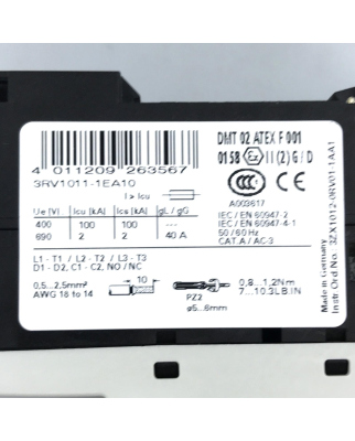 Siemens Leistungsschalter 3RV1011-1EA10 GEB