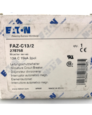 EATON Leitungsschutzschalter FAZ-C13/2 278758 OVP