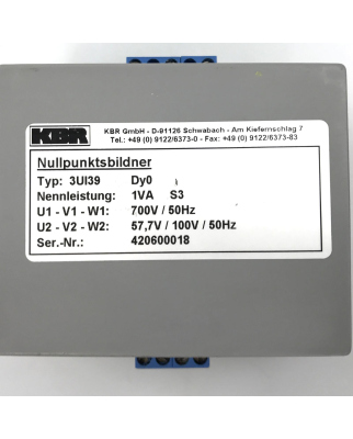 KBR Nullpunktsbilder 3UI39 Dy0 GEB