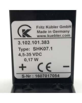 Fritz Kübler Betriebsstundenzähler SHK07.1 3.102.101.383 NOV