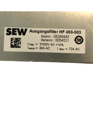 SEW / Schneefuss Rohde Ausgangsfilter HF 450-503 08269483 / DSF 90/550 GEB