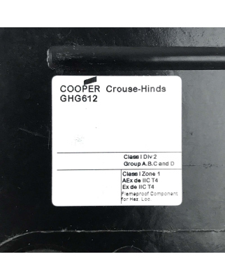 Crouse-Hinds / EATON Ex-d-Einbaukomponente GHG6122141R0019 OVP