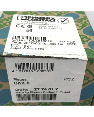 Phoenix Contact Doppelstockklemme UKK 5 2774017 (46Stk.) OVP