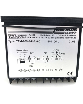 Martens Elektronik Temperaturregler TTM-005-0-P-A-0-0 OVP