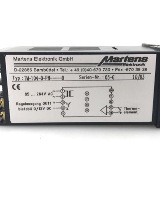 Martens Elektronik Temperaturregler TM-104-0-PN-----0 OVP