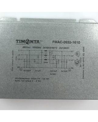 Timonta Netzfilter FMAC-0932-1610 OVP