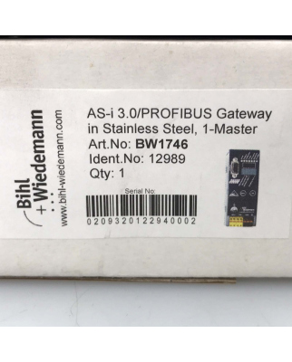 Bihl+Wiedemann AS-i 3.0 PROFIBUS Gateway BWU1746 OVP