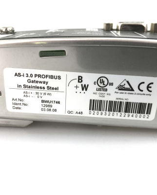 Bihl+Wiedemann AS-i 3.0 PROFIBUS Gateway BWU1746 OVP