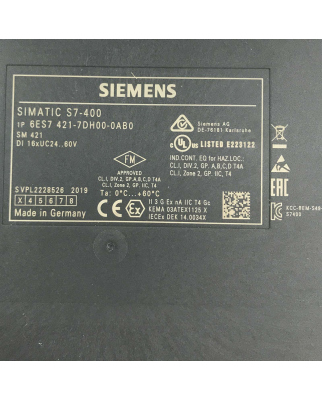 Simatic S7-400 SM421 6ES7 421-7DH00-0AB0 FS:003 NOV