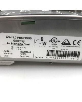 Bihl+Wiedemann AS-i 3.0 PROFIBUS Gateway BWU1746 GEB