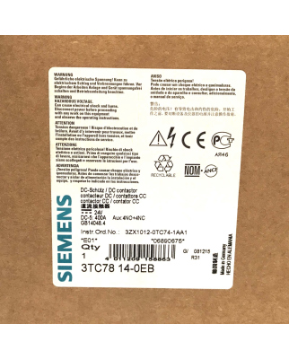 Siemens Schütz 3TC7814-0EB OVP
