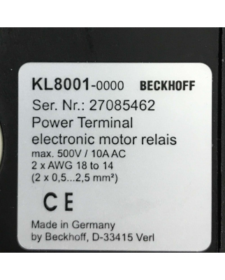 Beckhoff Powerklemme KL8001 OVP