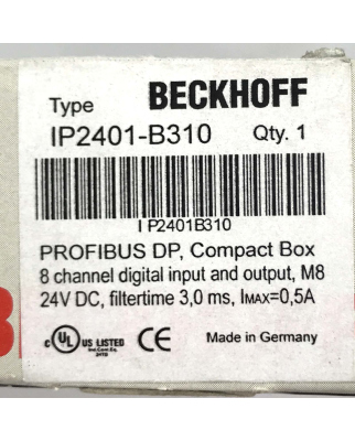 Beckhoff 8-Kanal-Digital I/O IP2401-B310 OVP