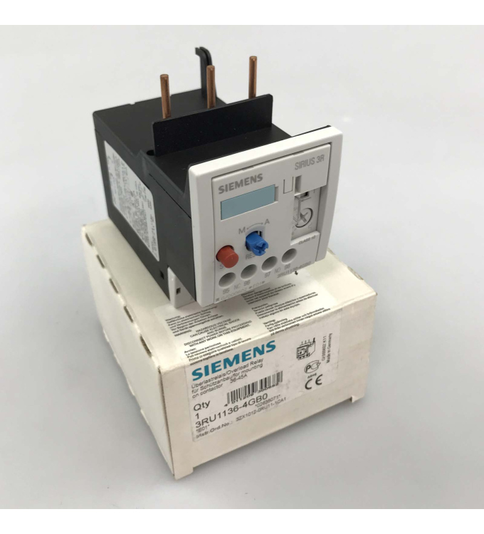 Relè Di Sovraccarico Siemens 3RU1136-4EB0 - Corrente Regolabile 22-32A, Montaggio Diretto