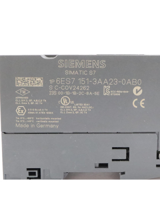 Simatic S7 ET200S IM151-3 PN 6ES7 151-3AA23-0AB0 FS:06/FW:V7.0.3 GEB