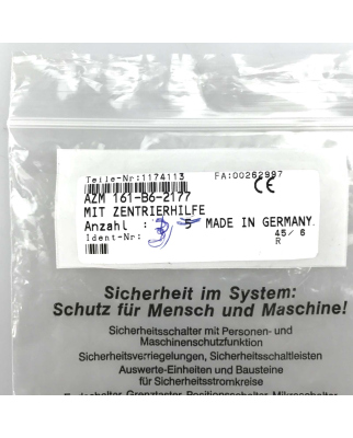 SCHMERSAL Sicherheitszuhaltungen AZM 161-B6-2177 101174113 (3Stk.) OVP