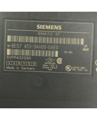 Simatic S7 FM453 6ES7 453-3AH00-0AE0 E-Stand:08 GEB