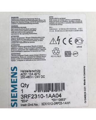 Siemens Halbleiterschütz 3RF2310-1AA04 OVP