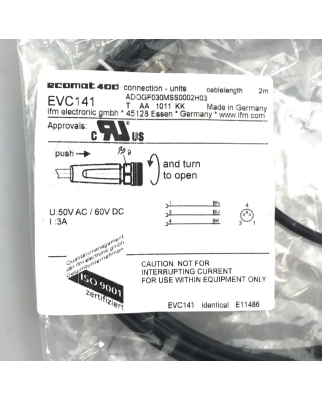 ifm electronic Anschlusskabel EVC141 ADOGF030MSS0002H03 OVP