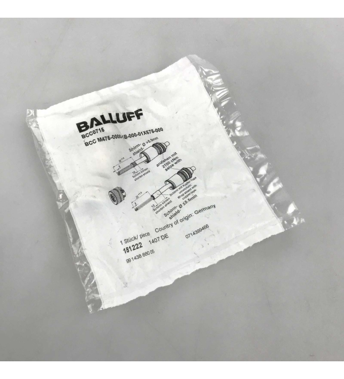 Balluff Steckverbinder BCC0715 BCC M475-0000-1B-000-01X575-000 OVP