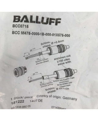 Balluff Steckverbinder BCC0715 BCC...