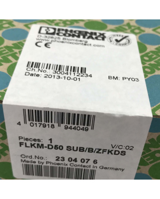 Phoenix Contact Übergabemodul FLKM-D50 SUB/B/ZFKDS 2304076 SIE