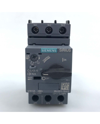 1 x Siemens Leistungsschalter 3RV2011-0JA25; 0,7-1,0A; 1NO+1NC 