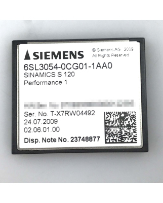 Simatic S120 Performance 1 CF-Card 6SL3054-0CG01-1AA0 GEB