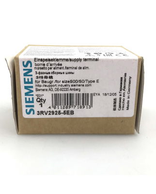 Siemens 3-Phasen-Einspeiseklemme 3RV2925-5EB OVP