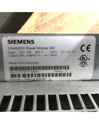 Sinamics S120 Umrichter Power Module PM340 6SL3210-1SE31-5AA0 Ver.G GEB