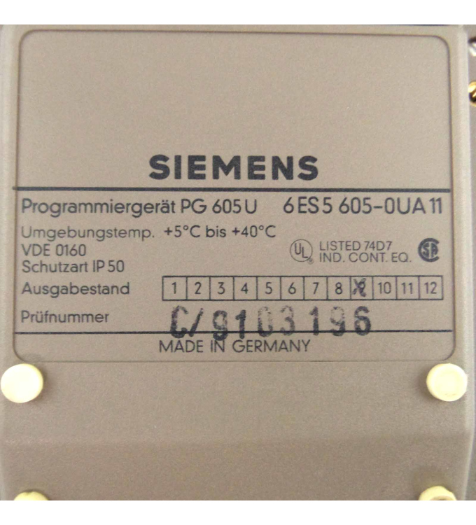 SIEMENS 6ES5 605-0UA11 Programmiergerät PG 605U E:03