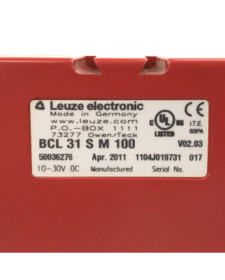 Leuze Barcodeleser BCL 31 S M 100 50036276 GEB