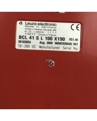 Leuze Barcodeleser BCL 41 S L 100 X190 50102854 GEB