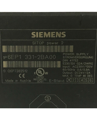 Simatic SITOP POWER 6EP1 331-2BA00 E-Stand:01 GEB