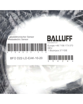 Balluff Lichtleiter BFO005Y BFO D22-LD-EAK-10-20 OVP